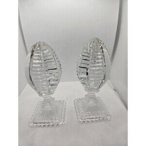 Hand Cut Crystal Lead Pedestal Egg Paperweight, Room Decor - 7.25”